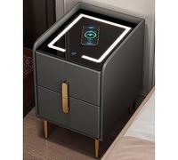 HJMMHX Smart Nightstand with Drawer LED Accent Table for Small Spaces Narrow Design for Bedroom Modern Nightstand with Ample Storage Space