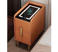 HJMMHX Smart Nightstand with Drawer LED Accent Table for Small Spaces Slim Design for Bedroom Modern Nightstand with Ample Storage Space
