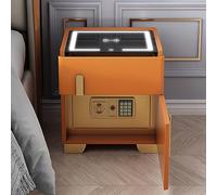 HJMMHX Smart Nightstand with Drawer & Safe, LED Charging Station, Modern Bedroom & Office Nightstand (ge, 35cm/14in) - Stylish & Functional Furniture for Home
