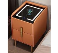 HJMMHX Smart Nightstand with Storage Drawer LED Accent Table for Small Spaces Narrow Design for Bedroom Modern Nightstand with Ample Storage Space