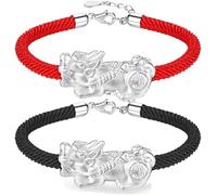 HJMMHX Sterling Silver,AdjustableSterling Silver Bangle,Sterling Silver For Women,Women 925 Sterling Silver Vintage Braided Rope Pi Xiu Chinese Friendship Bracele
