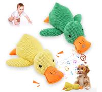 HJMMWT 2025 New The Mellow Calming Quack-Quack with Soft Squeaker, Durable Stuffed Duck Toy, Interactive Dog Toys for Dogs Indoor Puppy Chewers (Yellow)