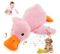 HJMMWT 2025 New The Mellow Calming Quack-Quack with Soft Squeaker, Durable Stuffed Duck Toy, Interactive Dog Toys for Dogs Indoor Puppy Chewers (Yellow)
