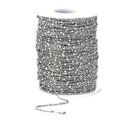 HJMMWT Beaded Mask Making Necklace Glass Rosary Link Clothes Shoes Jewelry Chains For Craft Decoration Neon (E, One Size)