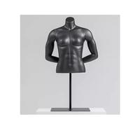 HJMMWT Black Male Mannequin Adjustable Height Mannequin Torso, Custom Mannequin Bust from Clothing, Bedroom,Female Gray,S2