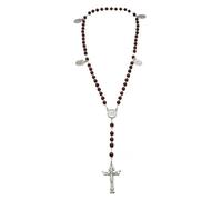 HJMMWT Classic Sandalwood Rosary Beads, Handmade Wooden Catholic Rosaries with Holy Soil Medal Cross Crucifix for Women Men Gifts