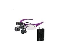 HJMMWT Dental Loupes,Head MountLighted Magnifying Glasses,420 mm Dental Loupe 3.5X Binocular Magnifier Dental Glasses with Surgical Operation Spotlight Head Light Long Working Distance(Purple 3.5X)