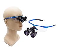 HJMMWT Dental Loupes,Medical Dental Surgical Binocular Loupes-Head Mount Magnifier-3.5X Adjustment Goggles Frame Binocular Magnifying Glasses Loupe with Antifog Blue
