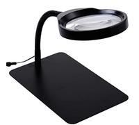 HJMMWT Desktop Magnifier with Light Magnifying Folding Magnifying Glass Desktop 10x Magnification Adjustable Swivel Arm for Desk Workbeh