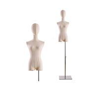 HJMMWT Dress Form Manikin Body Mannequin Female Mannequin Torso, Half Scale Dress Form for Dress Jewelry Display, Adjustable Square Stand, Retail Storefront Decoration,Black,A