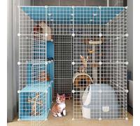 HJMMWT Enclosure, Indoor Playground, Detachable Metal Cat Ferret Cage, Large Exercise Place For Pets, With,Onecolor-147x109x145cm