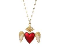 HJMMWT Exquisite Red Sacred Heart Necklace For Women Men, Cute Sacred Heart Of Jesus Necklace - Sacred Heart Pendant, Jesus Heart Necklace For Christmas Birthday Thanksgiving Gifts