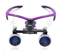 HJMMWT GeRRiT Dental Loupes, Dental Loupes 3.5X Surgical Glasses Doctor with Head Light Dentist Eye Binocular Magnifier Glasses with Handy Carry Case a by/Purple