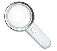 HJMMWT Handheld Large Magnifying Glass Illuminated Lighted Magnifier for Macular Degeneration, Seniors Reading, Coins, Jewelry, Exploring