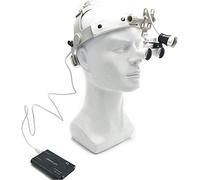 HJMMWT Headband Magnifier,Handheld Digital Magnifier,Dental Binocular 2.5X420mm Loupe Surgical Leather Headband Surgical Medical Optical Glass Headset Magnifying Glasses +3W Headlight