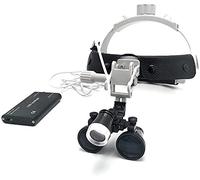 HJMMWT Headband Magnifier,Handheld Digital Magnifier,Surgical Binocular Loupes 3.5X Dentist Goggles Loupes Leather Headband with 5W Headlight Lamp Hobbies,Reading,Jewelry Loupe,Crafts
