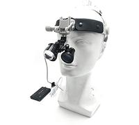 HJMMWT Headband Magnifier,Handheld Digital Magnifier,Surgical Binocular Loupes 3.5X Dentist Goggles with Leather Headband and 5W Headlight Lamp Hobbies,Reading,Jewelry Loupe,Crafts