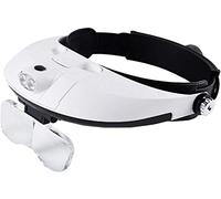 HJMMWT Headband Magnifier with Light,Head Mounted Magnifying Glass, 5 Detachable Lens,Hands Magnifier for Reading,Watch Electronic Repair Marriage