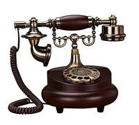 HJMMWT Landline Phone,Retro Corded,Vintage Desktop Telephone,Wooden Classic Old Fashioned Dial Phone with Redial Function,for Home And Office