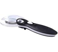 HJMMWT Magnifier Large Magnifiers Handheld Illuminated Magnifier for Reading Seniors to Read Small Print Cards Stamps Magnifying Glasses for Reading (Black A)