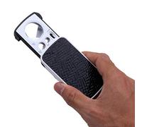 HJMMWT Magnifier, Lighted Slide Out Pocket Magnifying Glass 30X 60X 90X Multi- Small Portable Loupe Magnifier with UV Black Light Best for Jewellery,Diamonds,Gems,Coins,Stamps