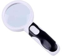 HJMMWT Magnifier,Portable,Handheld,Grip,Desktop Magnifying Glass,Optical Hand-Held Reading Aids Magnifiers 20X High-Definition Double-Layer Lens with Lights Designed for The Elderly, Groups,