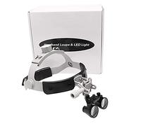 HJMMWT Magnifier with Light,3.5X420mm Portable Binocular Loupes Leather Headband Magnifiers Optical Glasses DY-108 Black