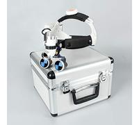 HJMMWT Magnifiers Dental Surgical Binocular Headband Loupes with Headlights, Medical with Headlamp Lights for Surgery Vascular,Magnification 3.5X420mm Leather