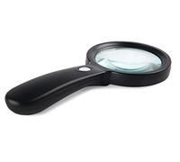HJMMWT Magnifiers,Loupes,Handheld 10X Magnifyiglass Portable Illumination Gem Magnifier with 12 Lights, The Elderly Readihigh Grade Gift