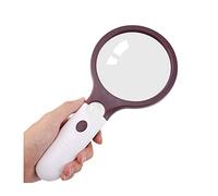 HJMMWT Magnifiers,Loupes,Handheld Magnifyiglass 4X 30X Hd Magnification Illuminated Magnifier with 4 Lights for Old Man Readicell Phwatches Maintenance Identification Crafts Carving