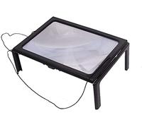 HJMMWT Magnifyiglasses,Magnifiers,Magnifier for Craft Work,3X Readimagnifyiglass with Lights Large A4 Sheet Illuminated Vision Aid Handheld or Hands Magnifier with Stand and Lanyard for Books
