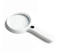 HJMMWT Magnifying Glass,112 Mm Large Area Handheld Magnifier-with 14 Lights,2X and 6X Magnification,Low Vision Aids,Ultra-Light Portable Exploration and Reading Tools for The Elderly,Inspection