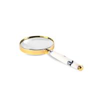 HJMMWT Magnifying Glass,Handheld Metal HD High Magnification 10X Optical Glass Lens for Reading Magnifier