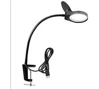 HJMMWT Magnifying Glass Lamp 3X 10X Desk Clip-on Magnifying Glass Lamp Loupe Lighted Illuminated Optical Magnifier for PCB Inspection Beauty Dentistry 8X15X Flexible Gooseneck Arm Marriage