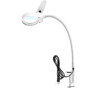 HJMMWT Magnifying Glass Lamp 3X 10X Desk Clip-on Magnifying Glass Lamp Loupe Lighted Illuminated Optical Magnifier for PCB Inspection Beauty Dentistry 8X15X Flexible Gooseneck Arm Marriage