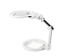 HJMMWT Magnifying Glass with Light,Adjustable Magnifier Loupe Space-Saving Magnifier Desk Lamp with Optical-Grade Magnification