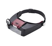 HJMMWT Magnifying Glasses,Lighted Head Magnifier Glasses Headset with Light Magnifying Head Lamp Headband Loupe Visor Hands- for Watch Repair Reading Eyelash Hobby Crafts Sewing,1.5