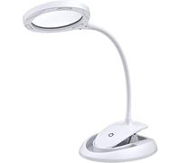 HJMMWT Magnifying Lamp 2-in-1 Magnifying Glass Desk Lamp with Stand and Clamp, 5X 10X Magnifier Light USB Powered with 3 Adjustable Light Settings for Reading, Hobbies, Crafts, Workbench Double