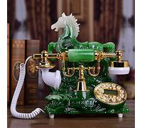 HJMMWT Resin Imitation Jade Retro Phone,Retro Pastoral Style Landline Telephone,Vintage Wired Desktop for Home Office Decoration