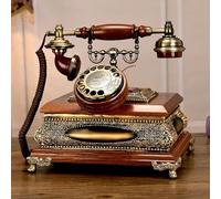 HJMMWT Telephone,Retro Corded Phone,Wood Desk Landline,Old Style Analog Phone for Home and Office