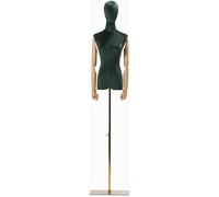 HJMMWT Torso Mannequin Stand, Female Mannequins Dark Green Female Mannequin Torso Body with Head/Arms/Square Metal Base, Height Adjustable, Easy to Use