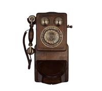 HJMMWT Wall Mounted Antique Phones Wood Corded Landline Vintage Classic Dial Home Phone of 1868s Old Fashion Home Office Decor