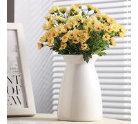 hjn White Ceramic Rectangular Vase - Farmhouse Style, Holds Water, Solid White, 7"H x 4.72"W, Perfect for Home Decor, Wedding, Party, Restaurant