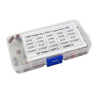 HJNAOKGWHQ 100Pcs 10Nf~470Nf Metallized Polyester Film Capacitors Assortment Kit High Precision and Stability Samples CBB Capacitor Set diy