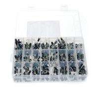 HJNAOKGWHQ 500PCS Electrolytic Capacitor Assortment Box Kit 0.1UF-1000UF 16V-50V 24 Values Capacitance Meters diy