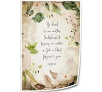 HJNAOKGWHQ Be Kind To One Another Ephesians 4:32 - Scripture Canvas Art Print for Christian Living Room Decor and Encouragement Gift(Framed,16x24inch(40x60cm))