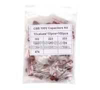 HJNAOKGWHQ CBB Capacitor Assortment Kit 100V 10nF-470nF 100PCS=10values*10pcs Metallized Polyester Film Capacitors KIT DIY diy
