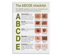 HJNAOKGWHQ Different Skin Types Poster Basal Cell Squamous Cell Melanoma Comparison Wall Hanging for Doctor Office Decor(Framed,08x12inch(20x30cm))