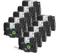 hJNGdU 10 Pack Flexible Laminated Label Tape 18mm Compatible With PT D600 Label Printer Replacement For TZe FX241 Black On White