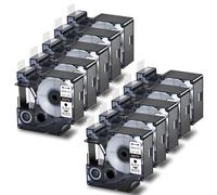 hJNGdU 10PK 24mm D1 Standard Tape Labels Compatible With Printer Models 53713 450 Duo Printers Black On White Laminated Labels Tape For Part Number 8K1927225B